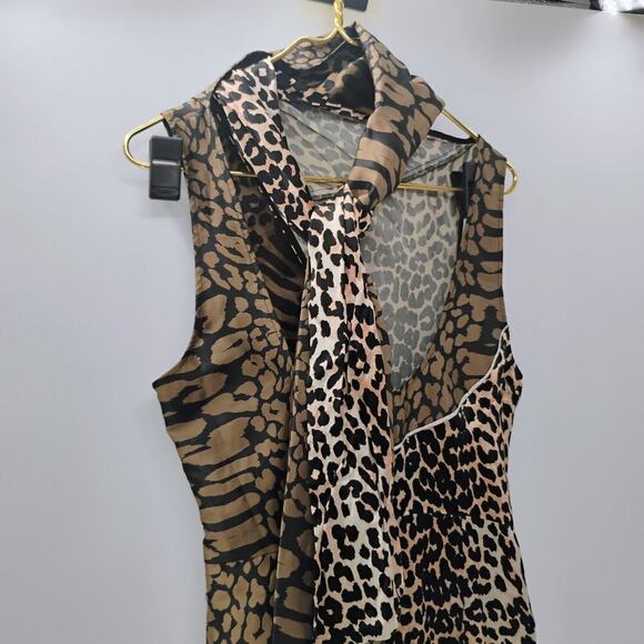 Ganni Mullin Georgette Leopard Print Wrap Jumpsuit Size 38 - Picture 6 of 16